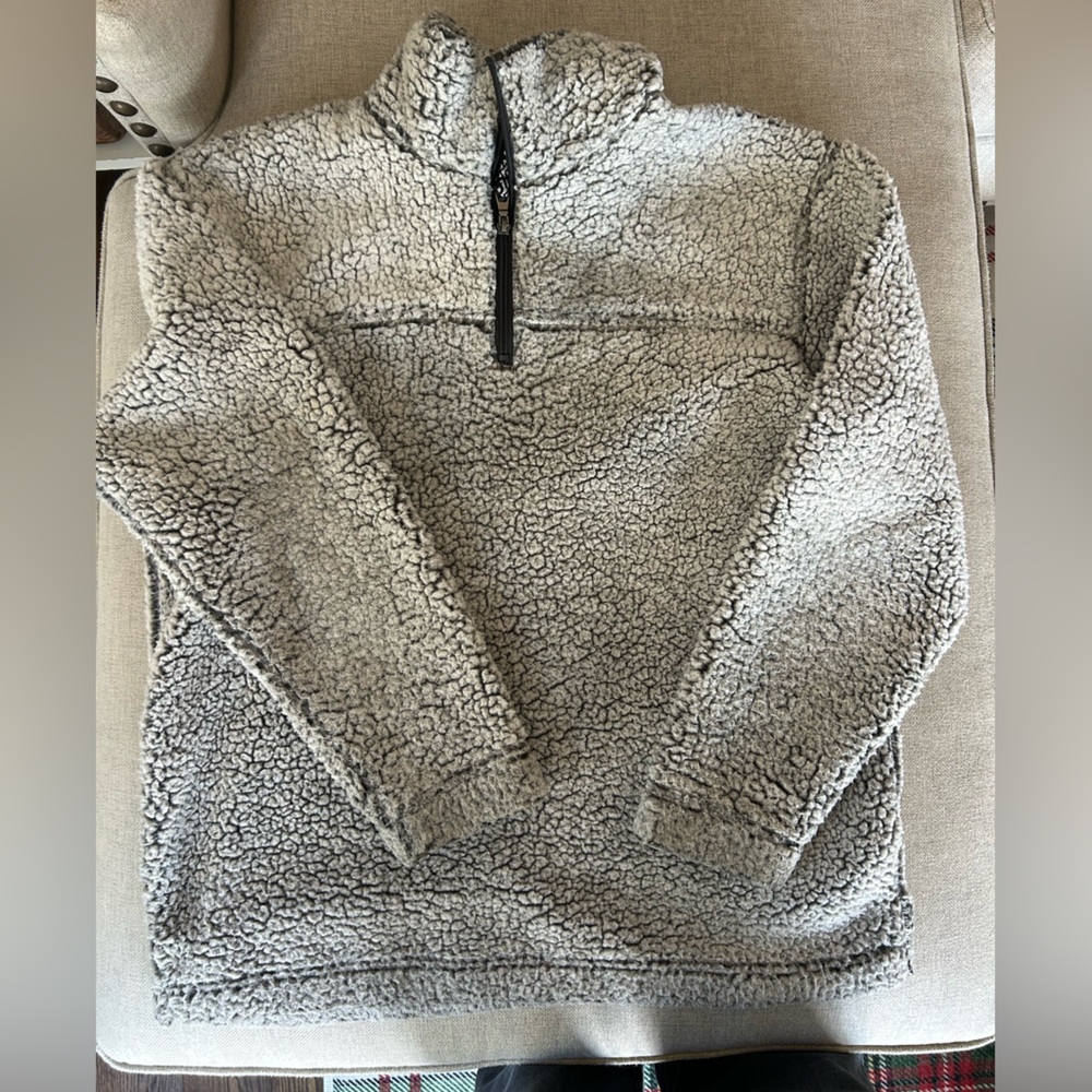 Boxercraft Gray Sherpa Quarter-Zip Sweater